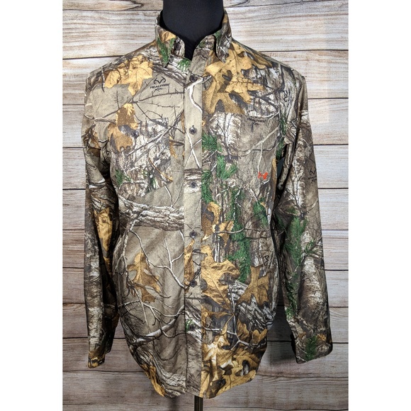 under armour camo button up shirt